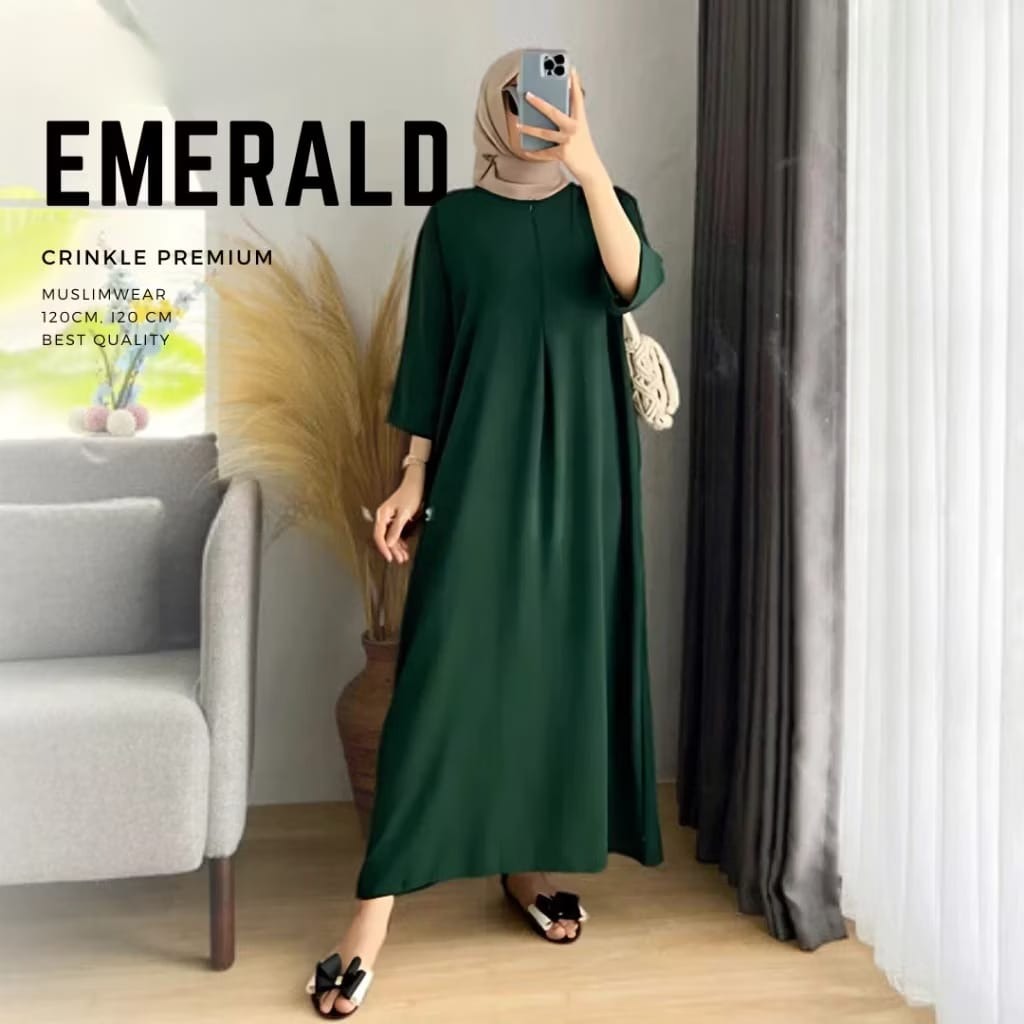 Daster Midi / Long Dress Crinkle Premium – Simple, Elegan & Super Nyaman